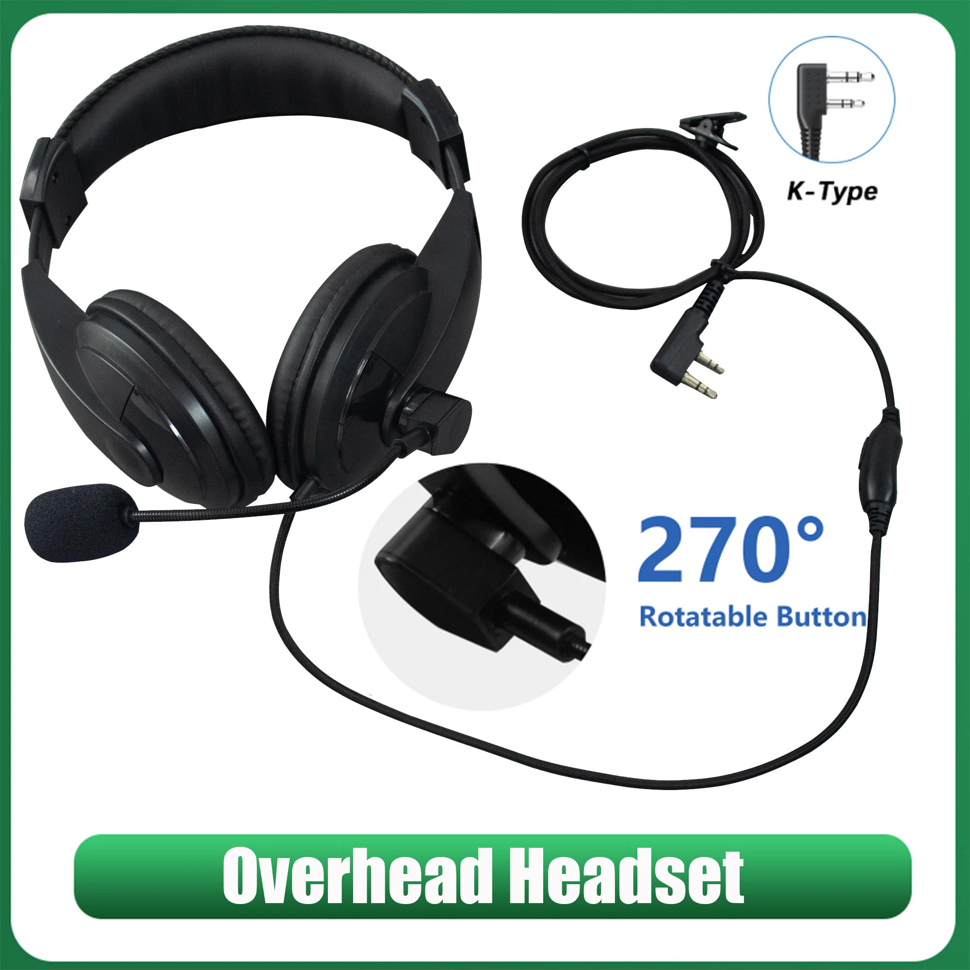 

Noise Cancelling Overhead Headset K Type For Walkie Talkie Kenwood TK3107 TK3200 TK2160 Baofeng UV-5RH DM-1701 Quansheng UV-K58