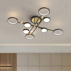 Plafoniera moderna a LED per soggiorno sala da pranzo camera da letto cucina decorazione della casa apparecchio di illuminazione ad anello nero oro