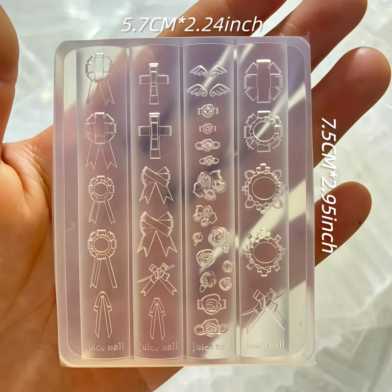 Retro Blumen-Brosche Schmetterlingsknoten Mini-Flügel 3D Geprägte Nagelkunst DIY Zubehör Silikonform für Nageldekoration – Detail 7