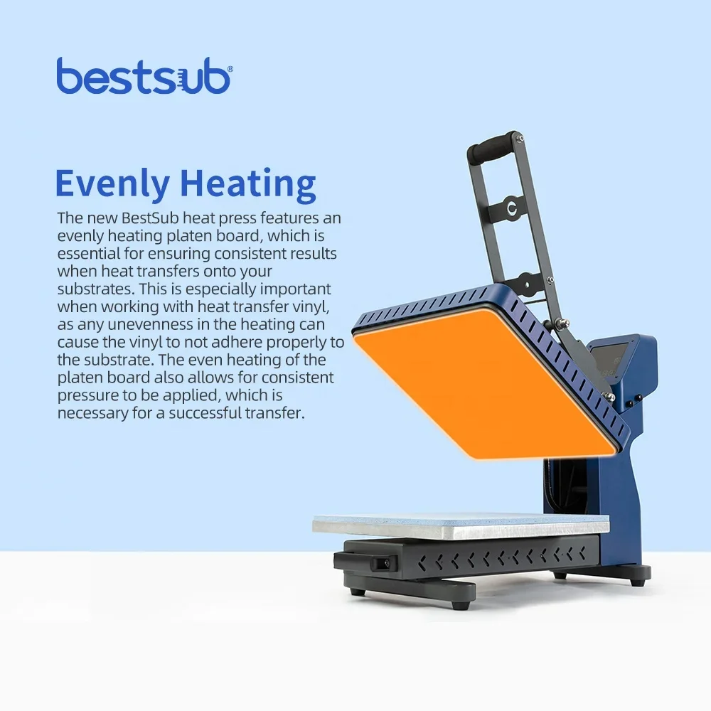 BestSub Custom Auto Open Slide Out Drawer Flat T-shirt Printing Heat Press Transfer Machine For T-shirts And Garments