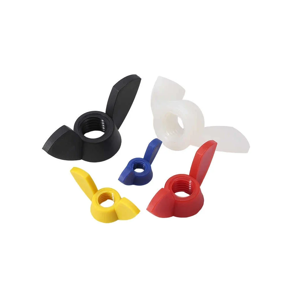10/20/30pcs M3 M4 M5 M6 M8 M10 M12 Colourful Nylon Wing Nuts Wingnut Butterfly Plastic Insulated Thumb Nuts Five Colors