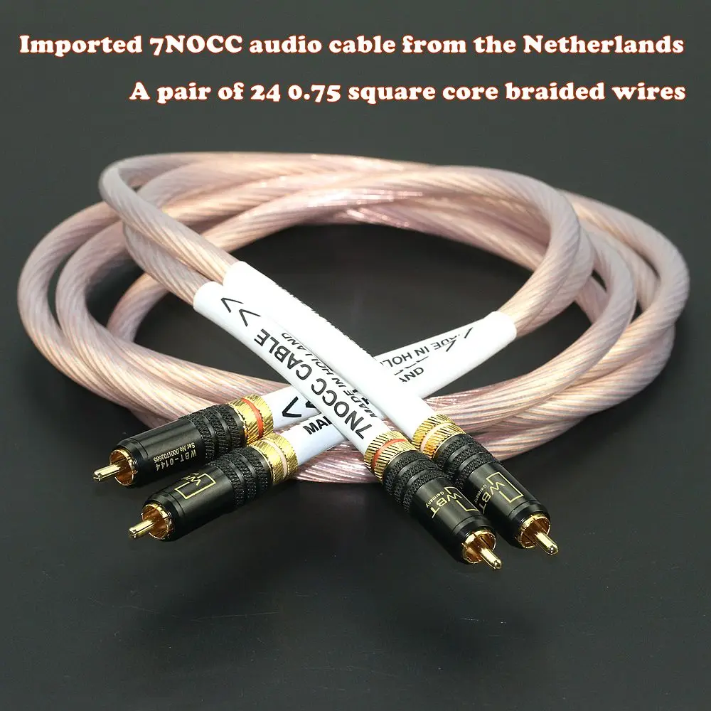 Imported 7NOCC single crystal copper signal cable from the Netherlands, HIFI audio CD cable, overhead amplifier, RCA audio cable