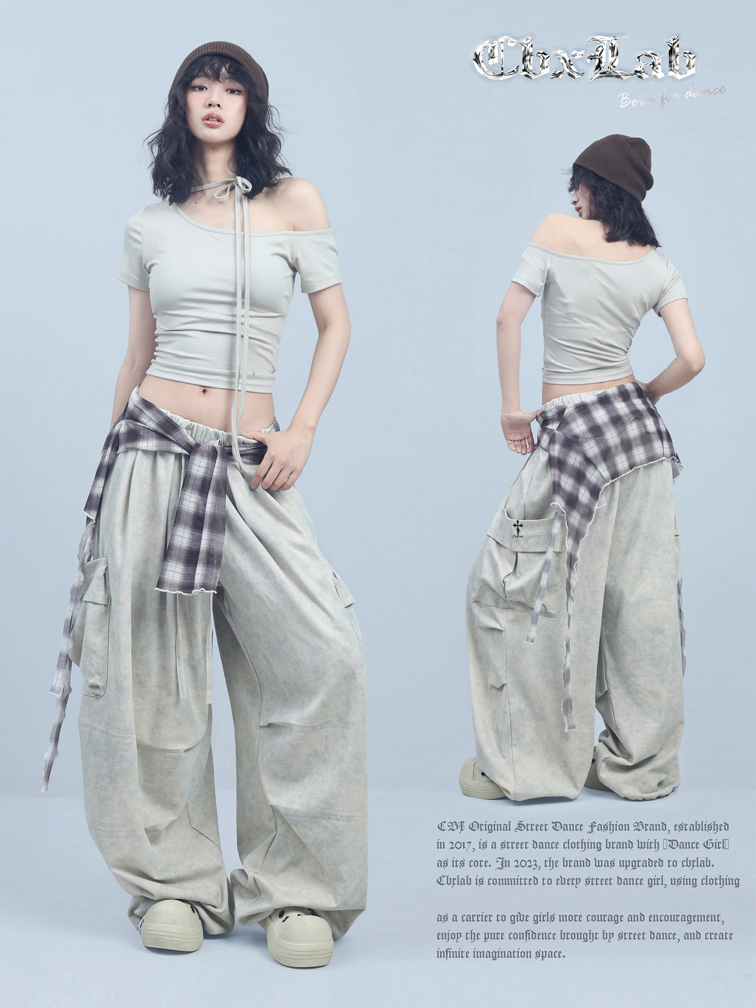 

CBXLAB Khaki Dyed Retro Samurai Workwear Pants American Street Sle Hot Girl Personali Casual Trousers for Women