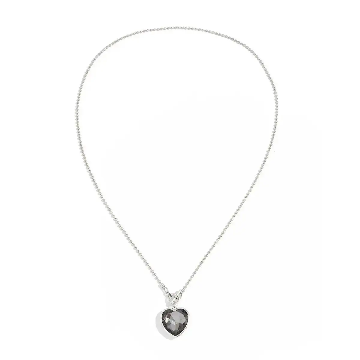 PuRui 2026 جديد القوطية بسيط أسود كريستال الحب القلب قلادة قلادة للنساء الرجال الإبداعية الشرير سترة طويلة سلاسل مجوهرات #6