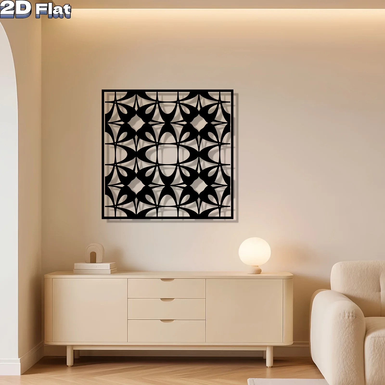 Geometric Iron Wall Sculpture, Abstract Decor for Living Room Garden Fence, Christmas Bridal Shower Housewarming Gift