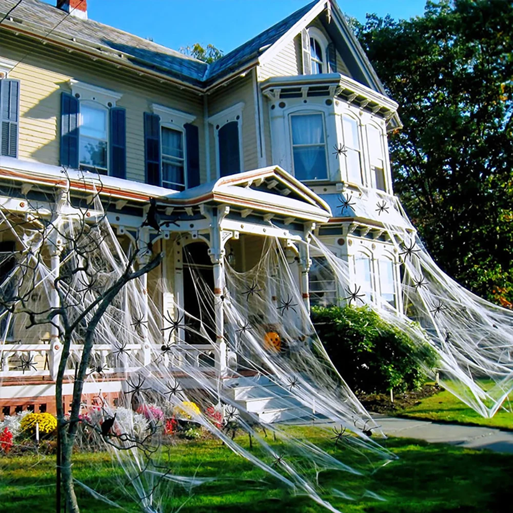 Halloween Decorations,Artificial Horror Fake Spider Web,Stretchy Cobweb,Gothic Horror Home Decor Scene Props