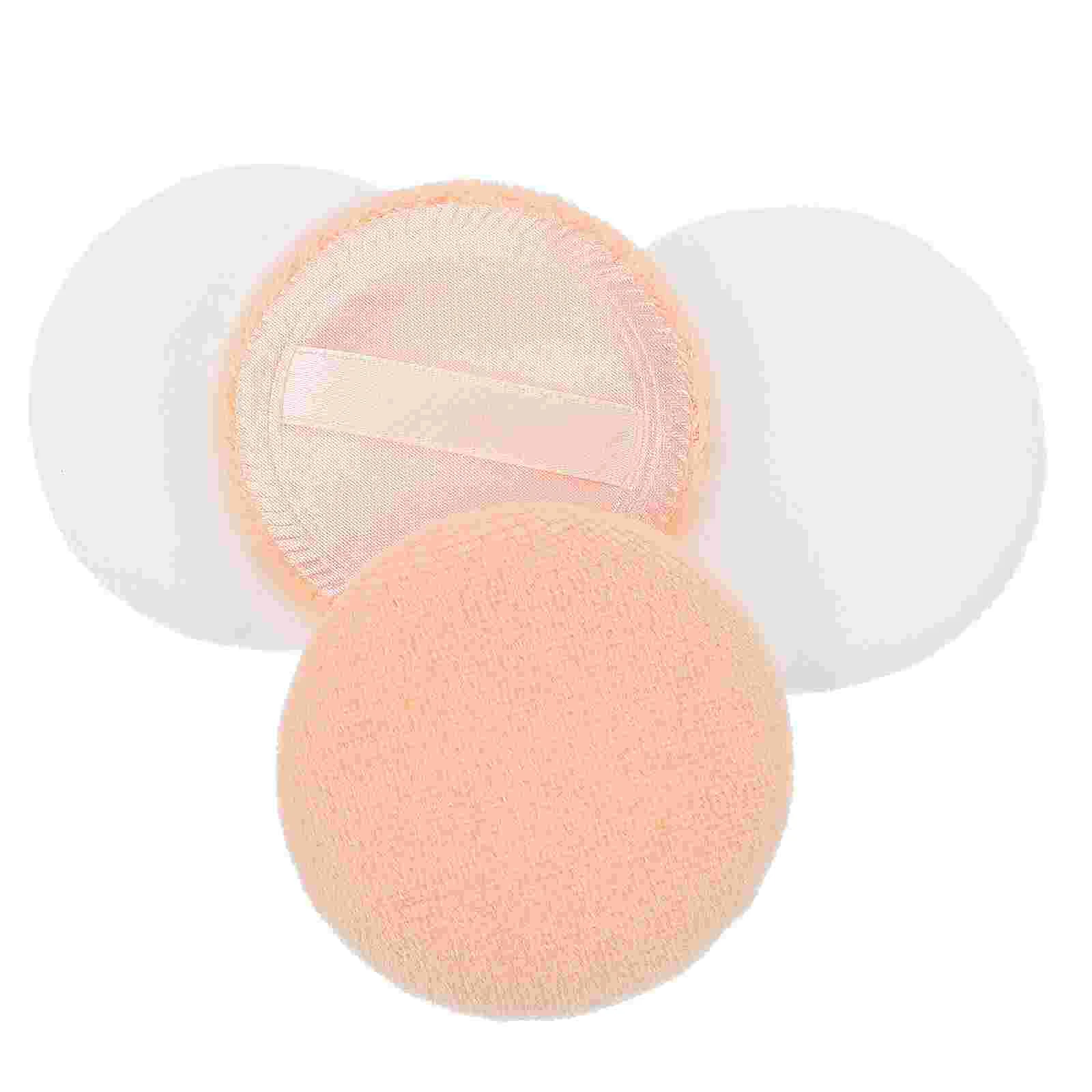 20 Pcs Round Powder Puff Foundation Loose Sponge Makeup Cushion Pure Cotton Blush for Cheeks