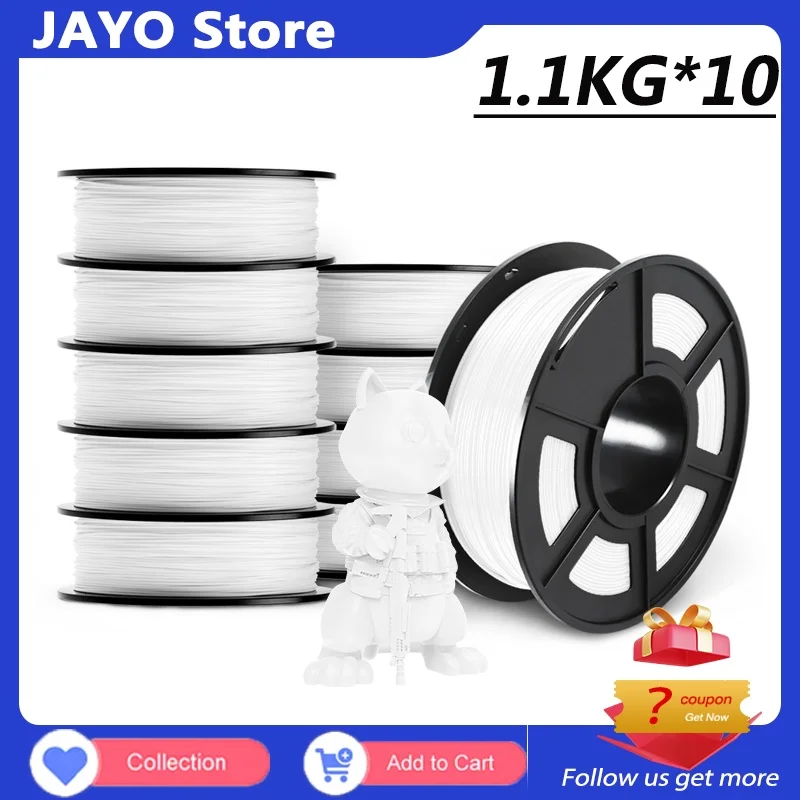 JAYO 3D PETG/PLA/PLA Matte/PLA meta Printer Filament 1.75mm 100% No Bubble non-toxic 3D Printing Materials for 3D Printer&3D Pen