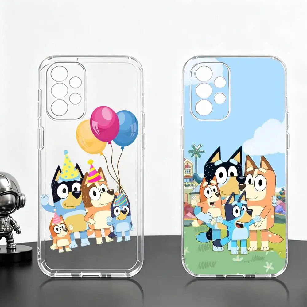 Cartoon b-Bog B-Bluey  Phone Case For Samsung S25,S24,S21,S22,S23,S30,Ultra,S20,Plus,Fe Transparent Cover