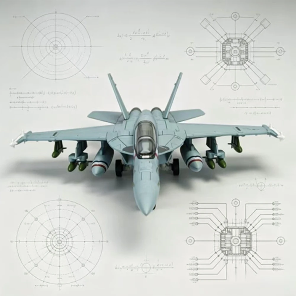 Super Hornet Military Model, Carrier‑based Attack Jet, No Glue No Paint Assembly Plane, Desktop Ornament, Collectible Gift Toy.