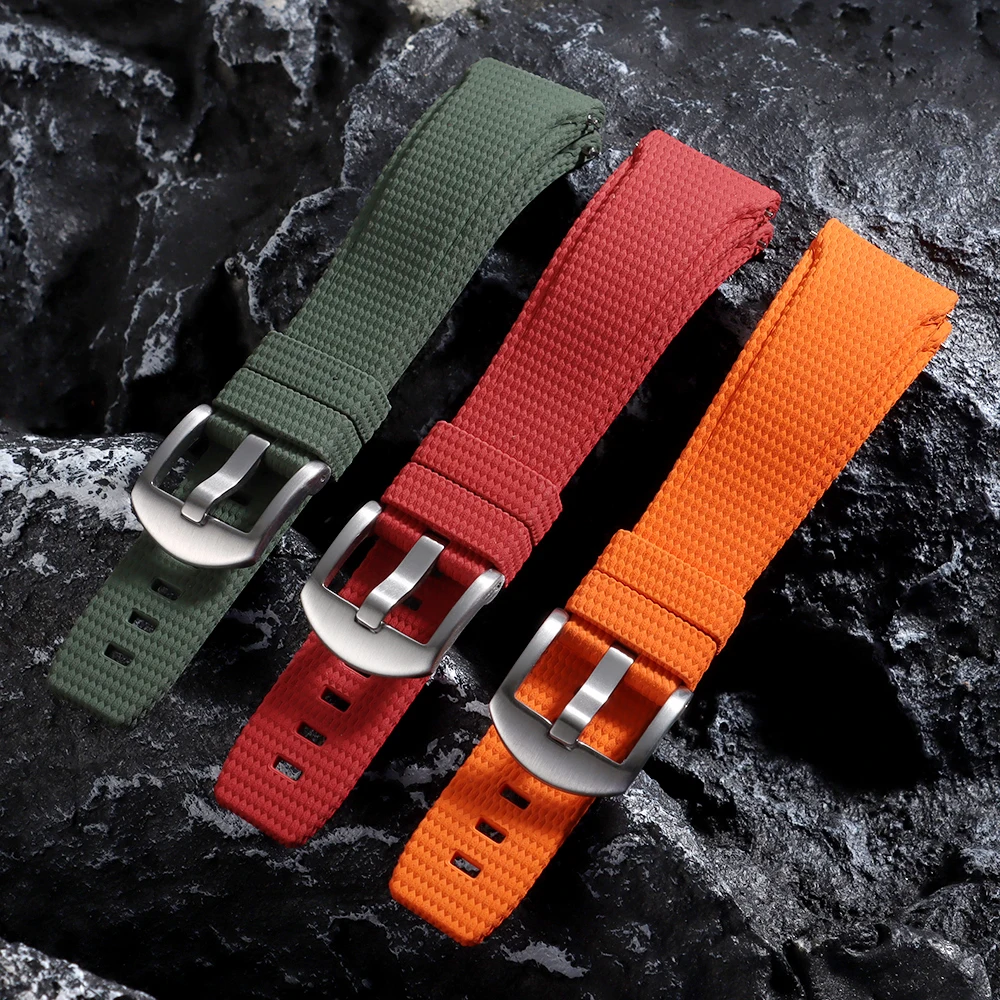 Neue Gebogene Gummi-Uhrenarmbänder 20mm 21mm 22mm Uhrenarmband Schnellverschluss FKM Uhrenarmbänder Armband für Omega für Swatch Herren – Detail 10
