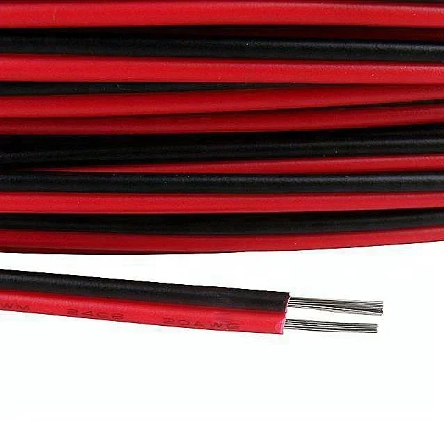 

ul2468 22 awg 20 awg 18 awg 2 core pin red and black flat electric wire cable for led strip