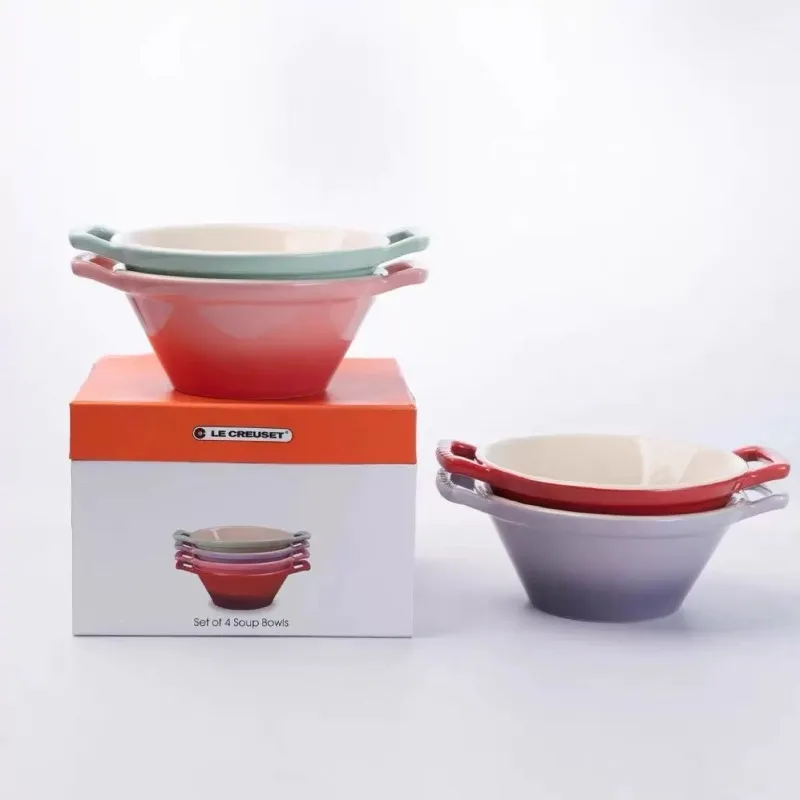 

Le Creuset Style French Cuisine Bowl 17cm Binaural Ramen Salad Soup Bowl Household Large Bowl