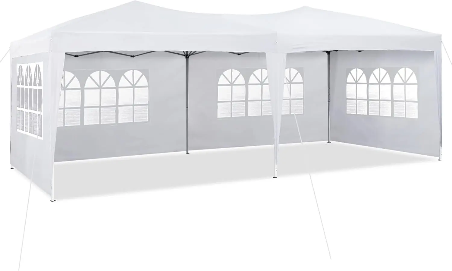 10' x 20' Pop Up Gazebo Marquee, Anti-UV Party Wedding Tent Event Shelters with 6 Removable Sidewalls  (White)