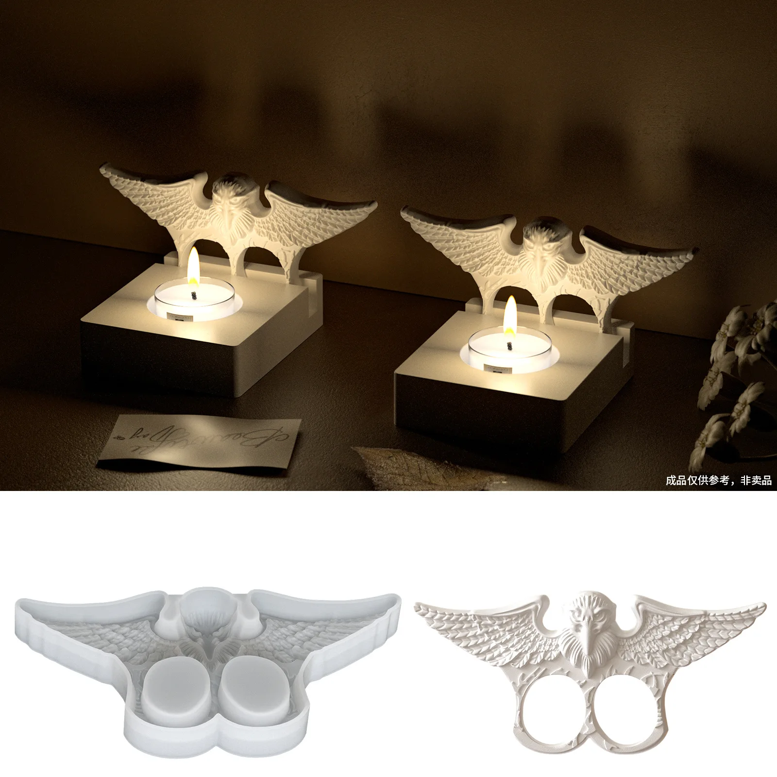 

Форма для Хэллоуина, подключаемый квадратный подсвечник в виде орла, силиконовые формы, сделай сам, ароматическая гипсовая форма для свечей, Рождественская форма