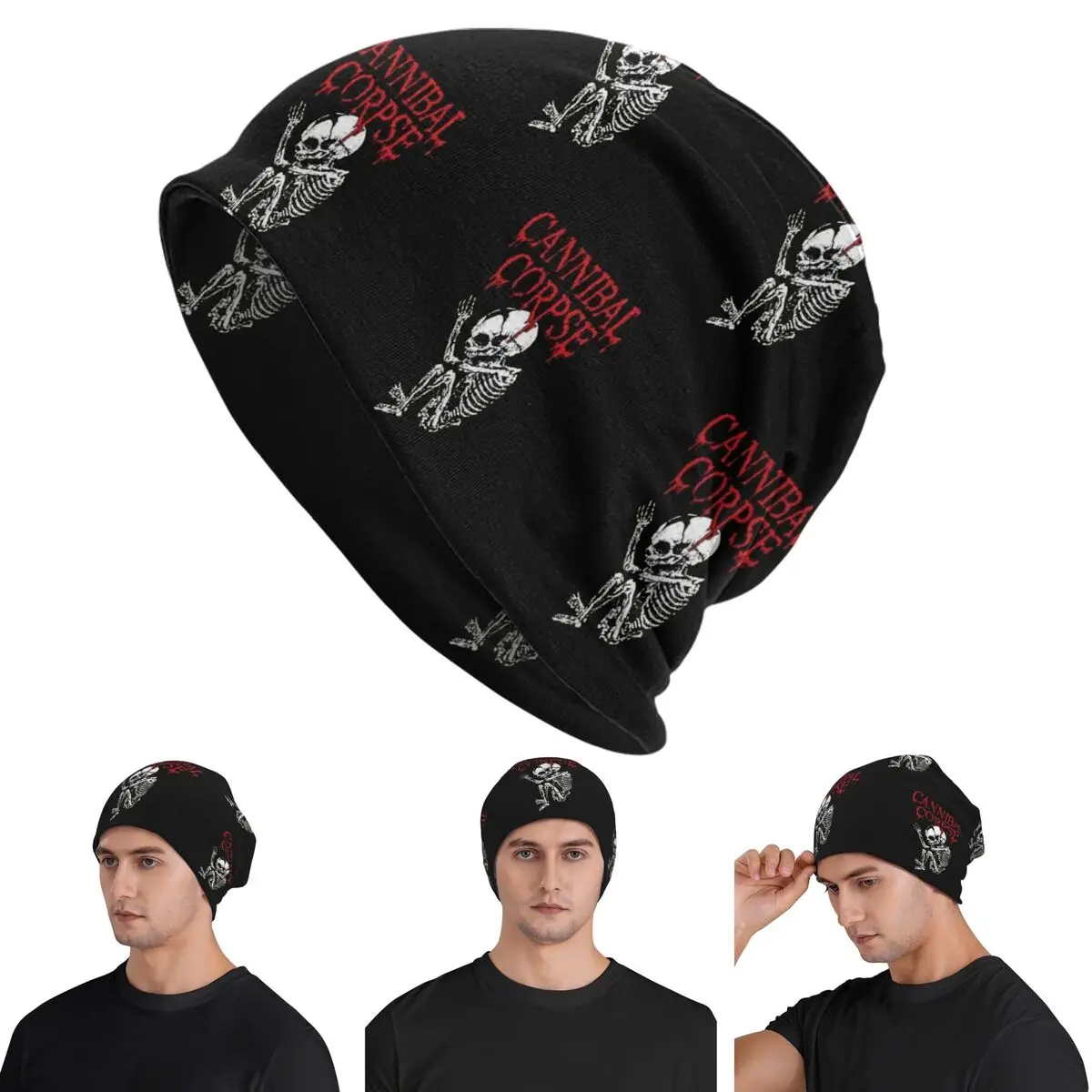 Cannibal Corpse Metal Skateboard Warm Knitted Cap Fashion Bonnet Hat Autumn Winter Outdoor Beanies Hats for Men Women Adult