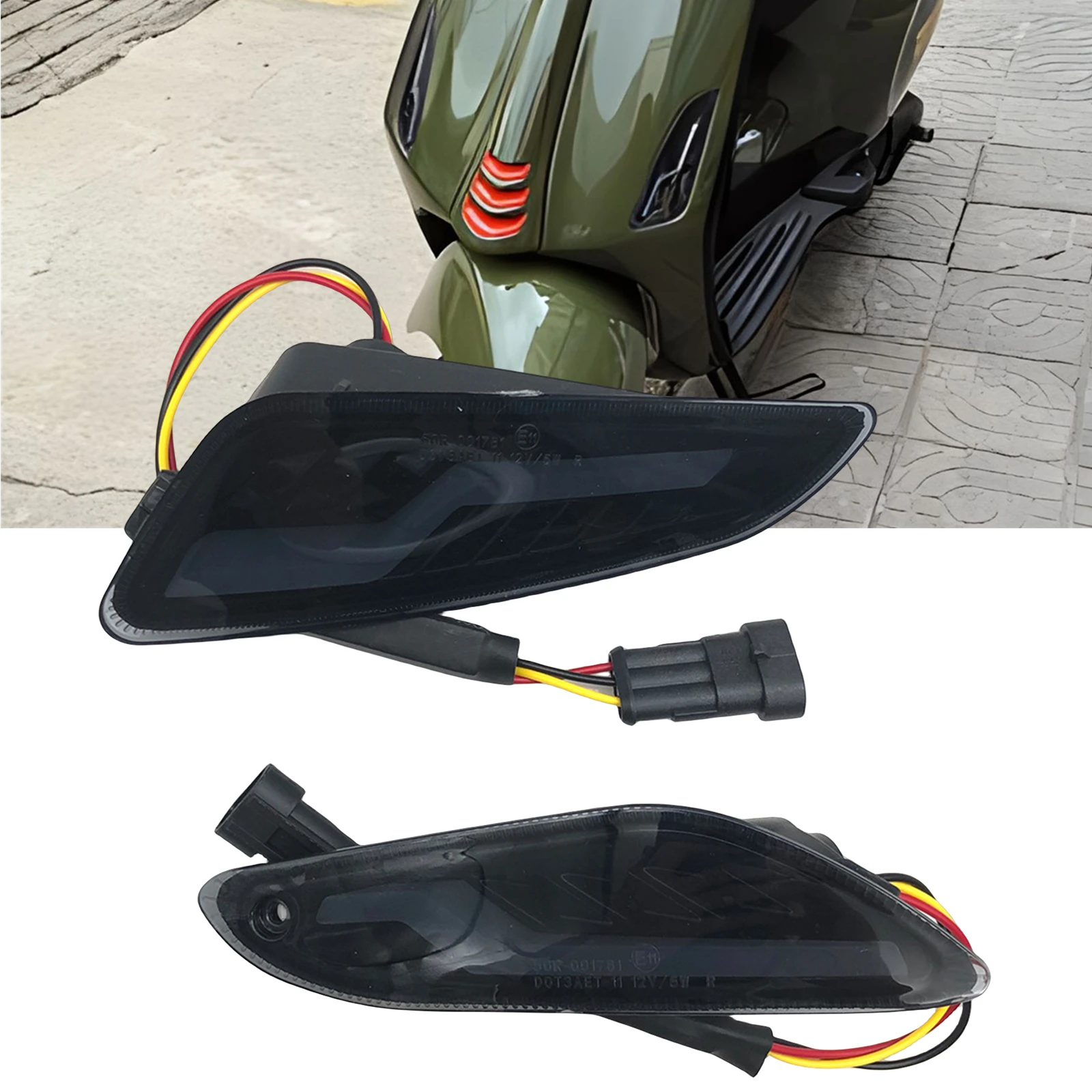 

For PIAGGIO VESPA Elettrica Sprint/ 50/125/150cc Primavera 3V 4V Motorcycle LED Turn Signal Light Lamp