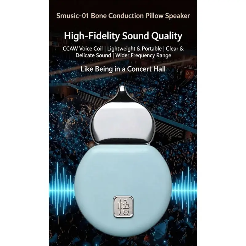 SHGO-Portable Music Box Sleep Aid With Bone Conduction, Bluetooth, White Noise, Under-Pillow Music, Convenient For Home