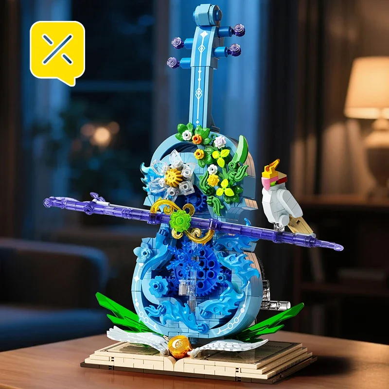 783 pçs modelo diy construção criativa sonho violino tijolos kit musical com detalhes de engrenagem design ornamental brinquedos para adultos crianças