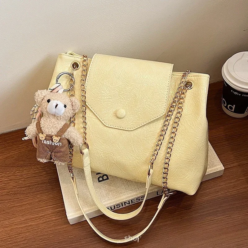 2025 New! Premium Large Capacity Tote Bag, Chain Strap, Shoulder/Crossbody, Versatile for Work & Daily