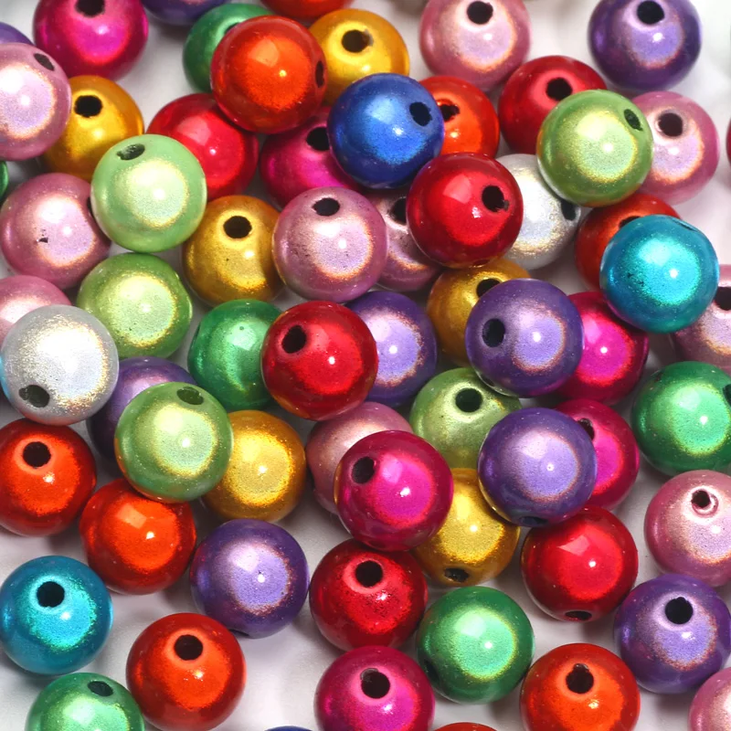 10-50pcs 6-12mm Mixed Color Fantasy Acrylic Spacer Beads For Jewelry Charm Making Necklace Bracelet Pendant Customized Materials