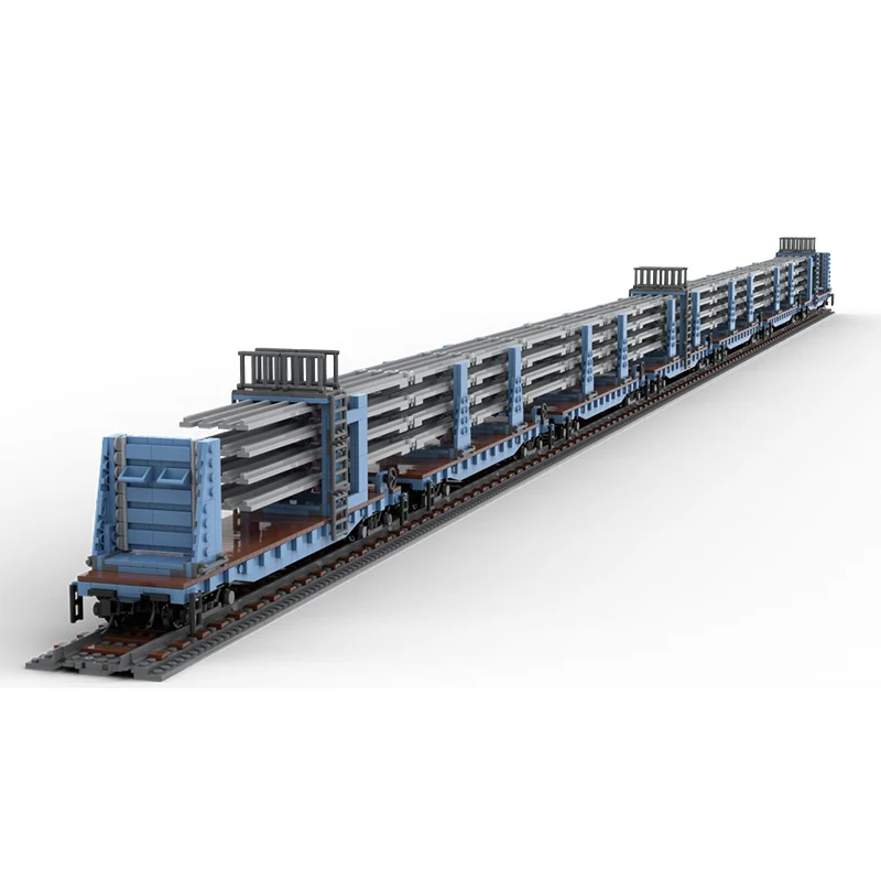 City Car Model MOC Building Bricks Welded Rail/Ribbon Rail Car Set Modular Technology Gifts Holiday Assemble Toys Suit Display