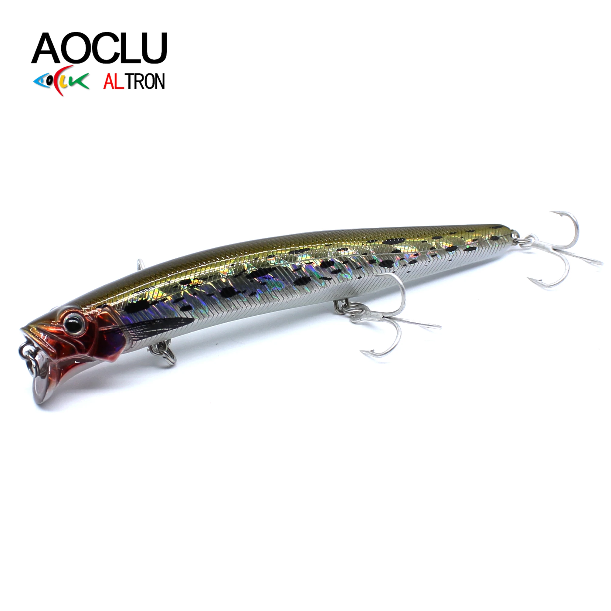 AOCLU Jerkbait Floating Wobblers 13cm 21g Hard Bait Minnow Popper Fishing Lure With Magnet for Long Casting Sea Bass 4# Hooks