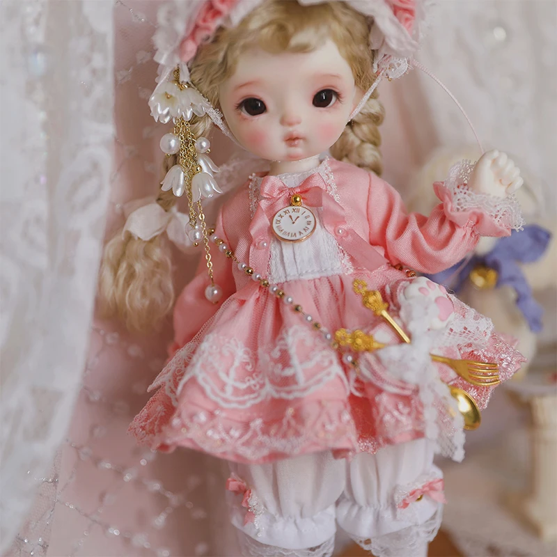 

BJD doll clothes for 1/6 size cute fashion doll pink dress BJD doll clothes 1/6 doll accessories（5 point）