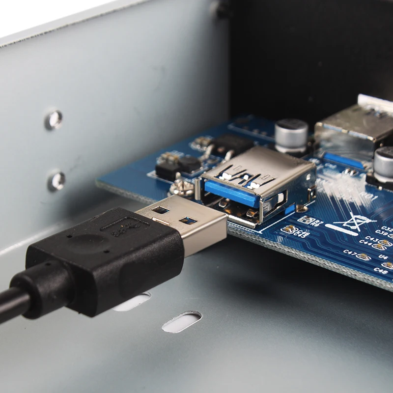 Divisores de Panel frontal de 4 puertos USB 3,0, HUB USB 3,0, adaptador de tarjeta PCI-E PCI Express de 5,25 ", Bahía de expansión de Panel frontal para PC y ordenador