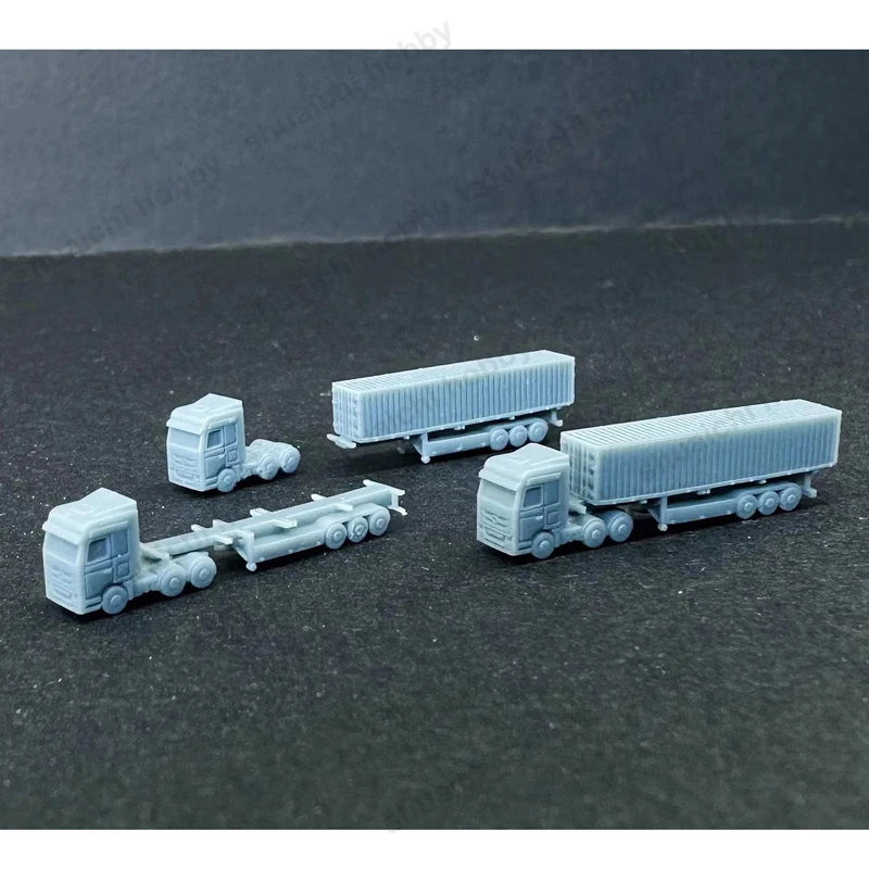 1/700 Scale Military Vehicle Toys PLA Heavy Crane Trunk Model Resin Container Trailer Mould for DIY Hobby Collection