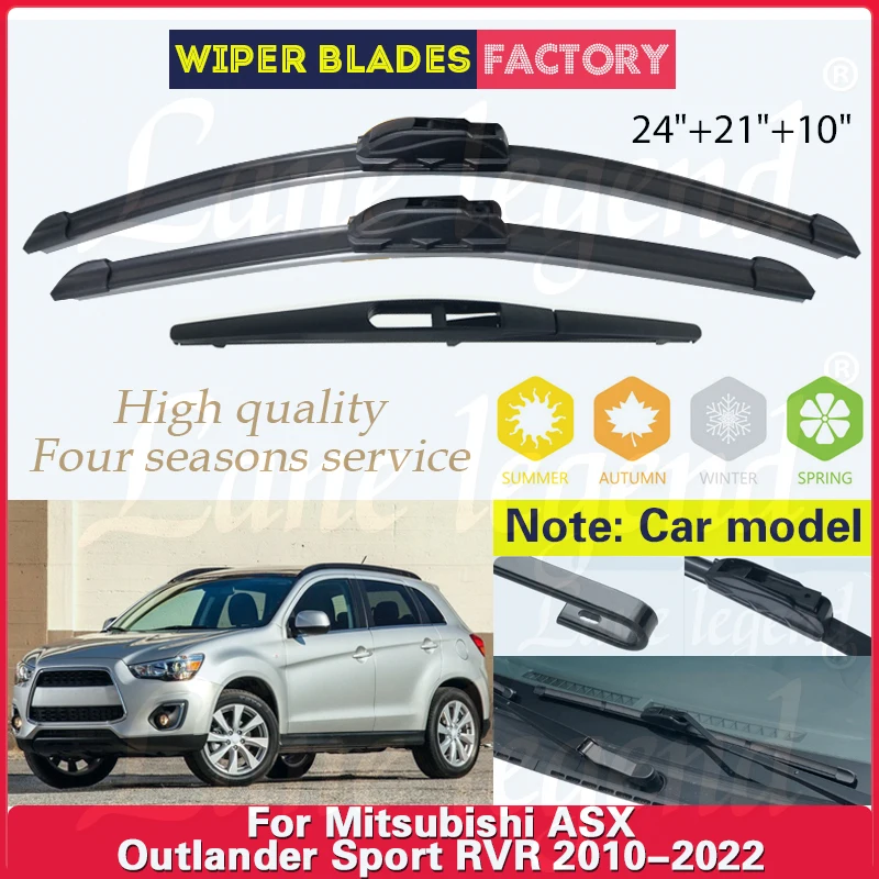 

For Mitsubishi ASX Outlander Sport RVR 2010 - 2022 Wiper Front Rear Wiper Blades Windshield Windscreen 24"21"10" Car Accessories