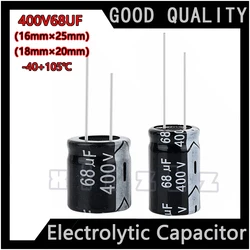 Capacitor eletrolítico, Capacitor durável de alta frequência, especificação original, 400V, 68UF, 16x25mm, 18x20mm, novo