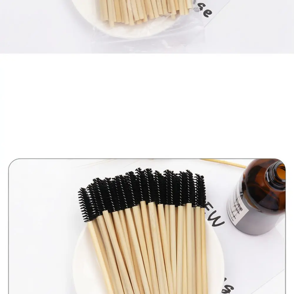 Disposable Mascara Wand Bamboo Handle Eyelash Brush Applicator Tool For Eye Makeup Lash Extension Grooming Supplies