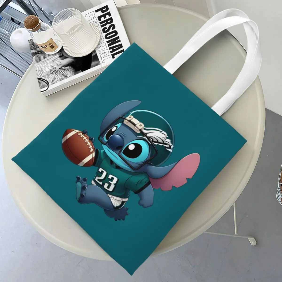 Philadelphia Football Stitch Players 23 Canvas Tote Handbag Grocery Bags Reusable Shopper Bags for Women