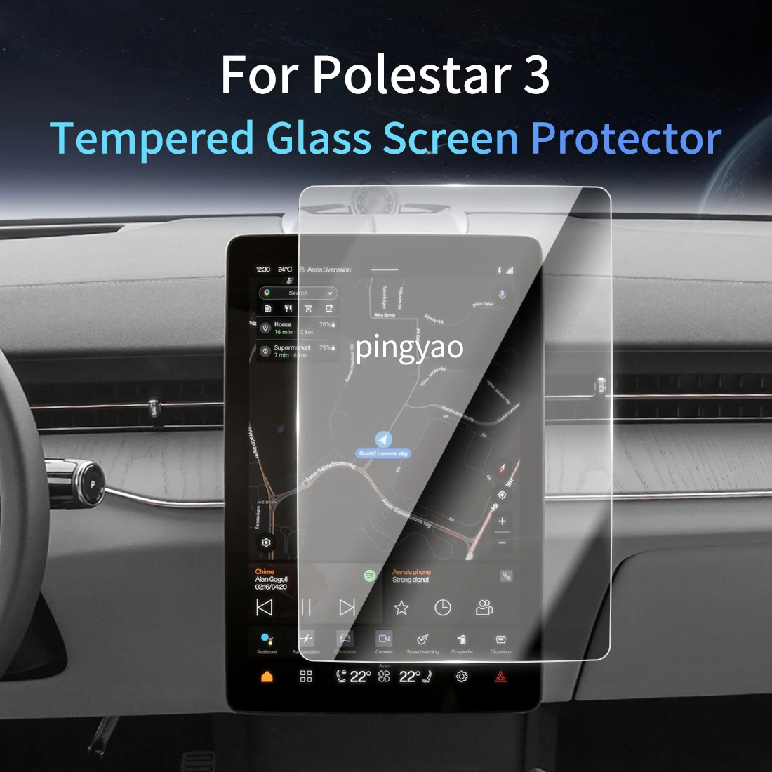 

Car Sticker Screen Protector Navigation Display Tempered Glass Protective Film Car Vehicle For 25 Polestar 3