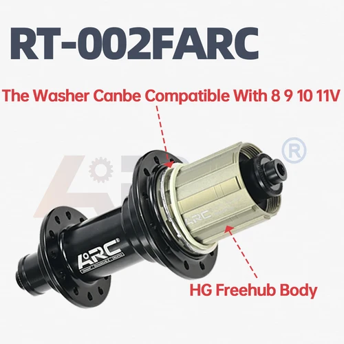 Imagen 2 del producto Buje de carretera ultraligero ARC 280g estructura 1:1, freno de llanta 700C, buje de bicicleta sellado de carretera delantero 100mm trasero 130mm para HG 8 9 10 11 velocidades