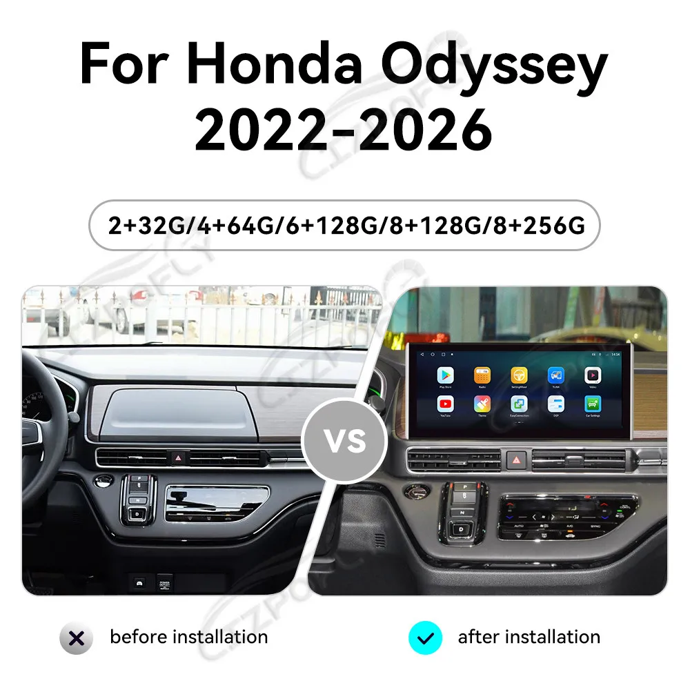 12.3 Inch Car Radio For Honda Odyssey 2022 Right Angle Carplay Android GPS Navigation Autoradio DSP Multimedia Video Player WIFI