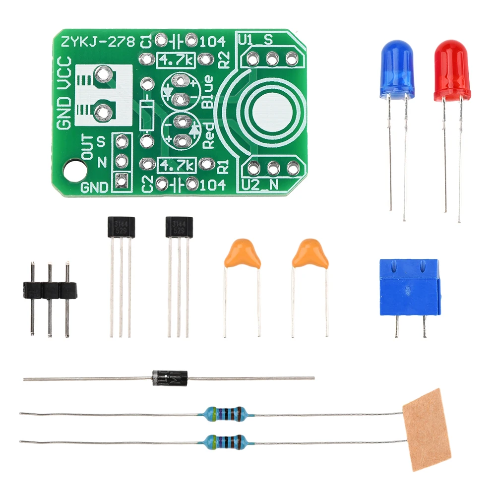 Hall Magnetic Induction Sensor Magnetic Detection Pole Resolver North And South Detection Module DIY Learning Kits DC4.5V-20V 