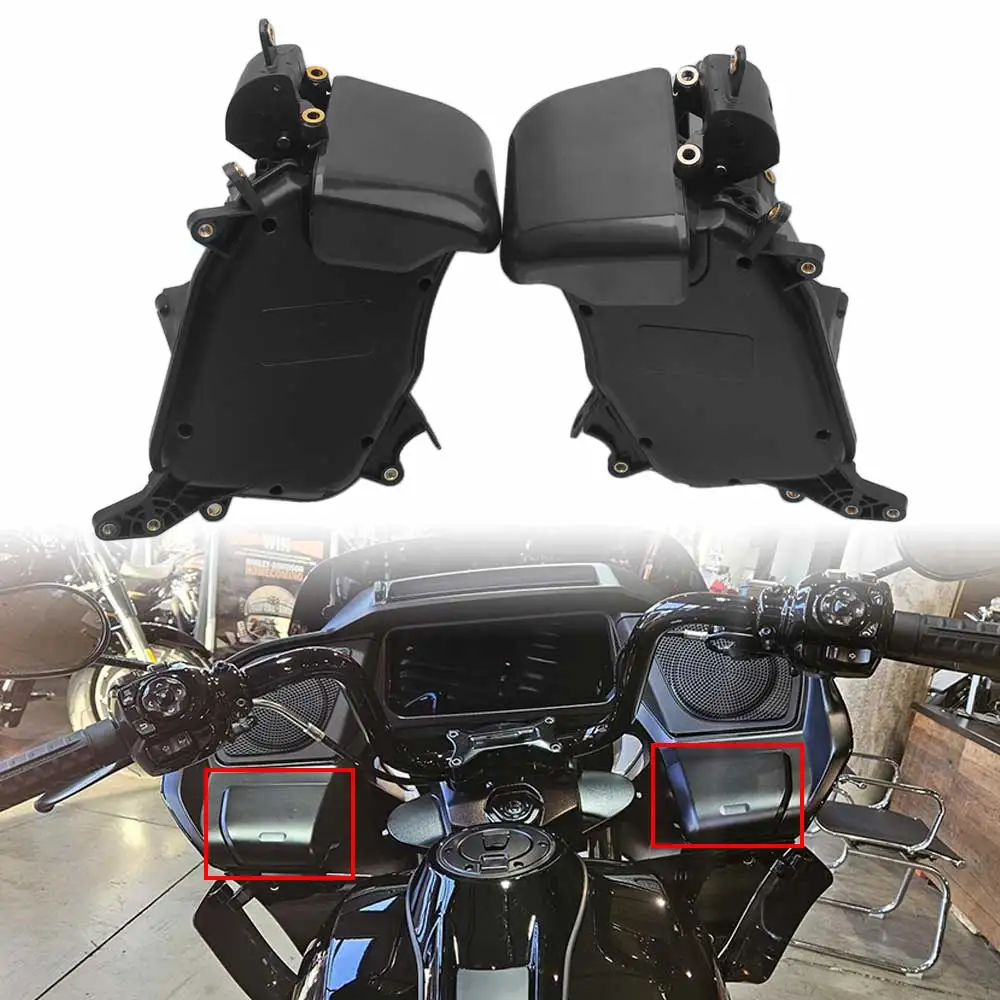 1Pair Of Fairing Storage Glove Box Fits For Harley Cvo Road Glide 2023-Later Abs Plastic Black Storage Glove Box With Felt Liner