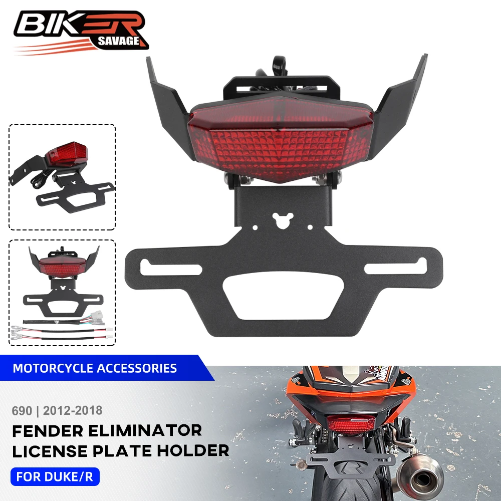 

Duke 690 License Adjustable Plate Holder For 690 DUKE R 2013-2018 Fender Eliminator Rear Tail Frame Rear Tail Light Brake Lamp