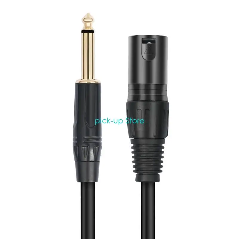 Q5WA 3pin male to 1/4inch 6.35mm 금속 커넥터가있는 6.35mm 모노 케이블 불균형 전송 향상