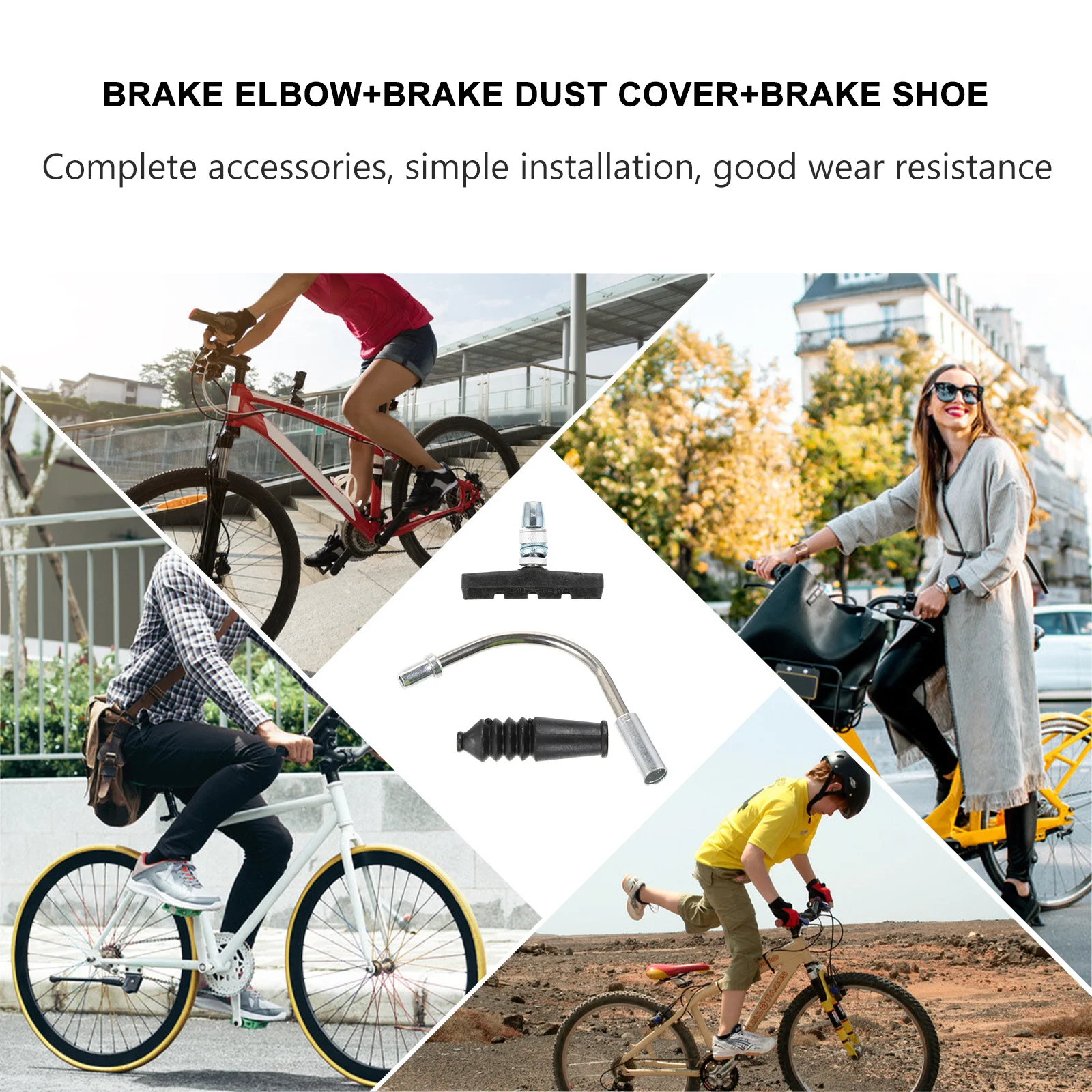 

16Pcs Pads Set Bike Brake Blocks Sturdy Anti-Aging Exquisite Process Improved Braking Efficacy Fits Most V Shape Clamp