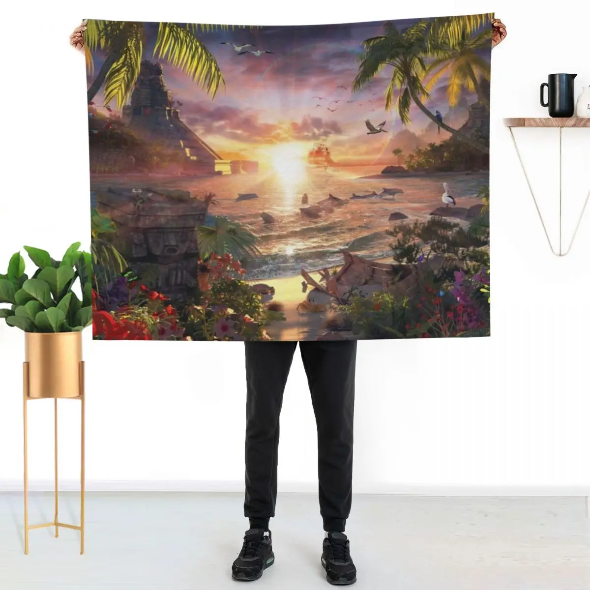 

Mystical Bay Throw Blanket Cozy Sofa Blanket for TV Watching Napping