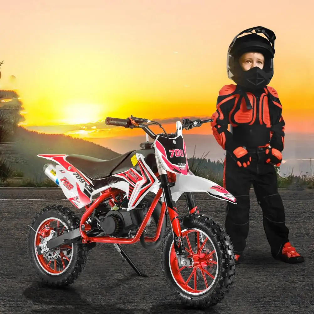 Petrol Off Road Mini Motorcycle, 49cc 2-Stroke Kids Dirt Bike, Pocket Motorbike With Front Rear Disc Brake, 30KM/H