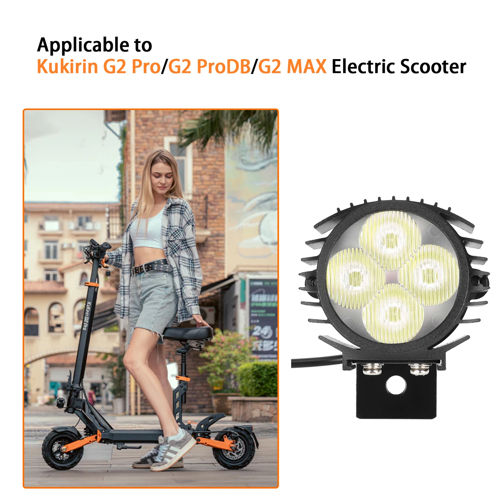 سكوتر الأصلي KuKirin الجبهة ضوء ل Kukirin G2 برو/G2 ProDB/G2 ماكس سكوتر كهربائي LED المصابيح الأمامية مصباح استبدال الملحقات #2