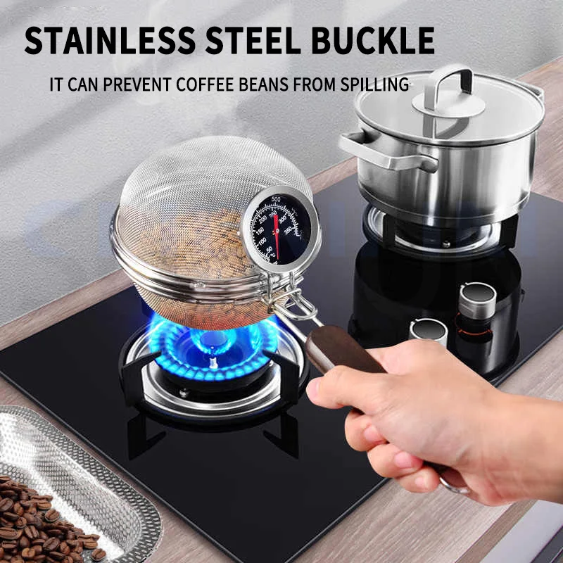 Coffee Bean Baking Machine Handheld Stainless Steel Stir Frying Coffee Bean Machine Household Roaster
