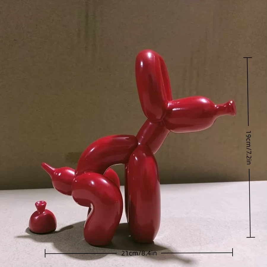 Moderne kunst squat ballon hond dier decoratief standbeeld, geschikt voor interieur woonkamer boerderij slaapkamer kantoorkast hout