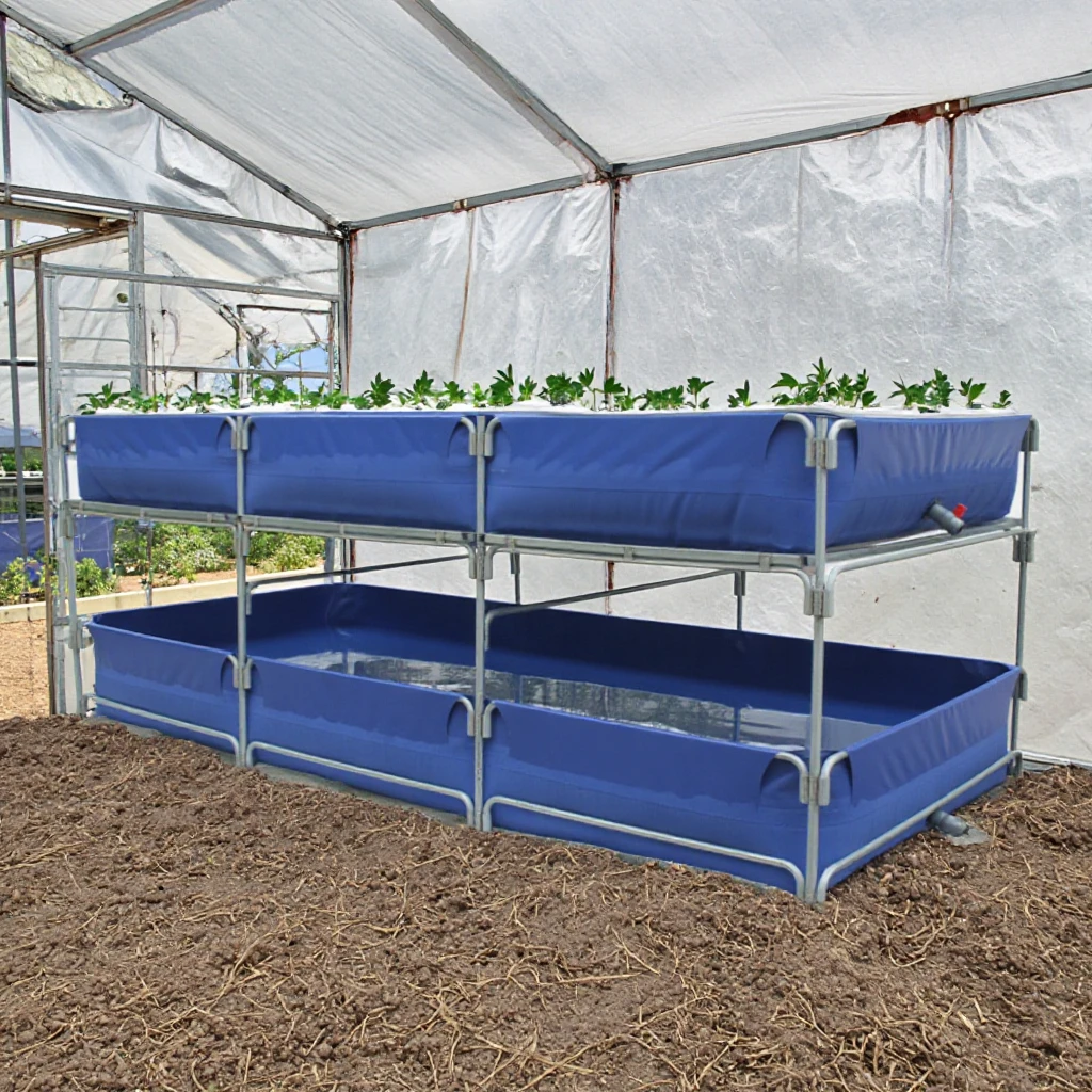 Customizable Aquaculture Tank, Galvanized Pipe Frame Canvas Pond for Fish Fry Rearing Hydroponic Plant Nursery, Cheap Price