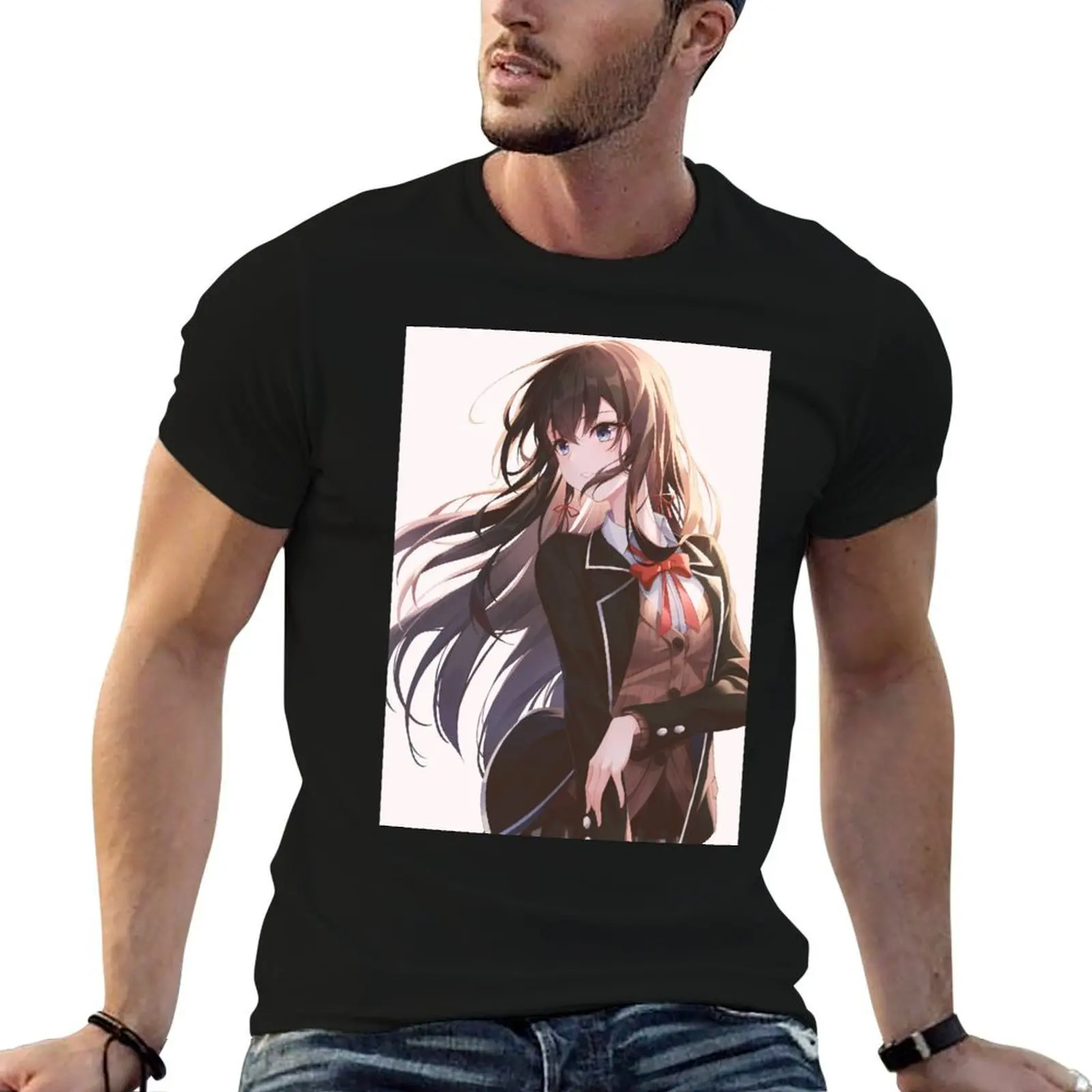 Футболка Yahari Ore no Seishun Love Comedy wa Machigatteiru, мужские винтажные мужские футболки с рисунком, хлопковая футболка