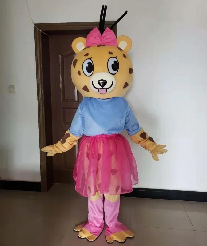 سنو ليوبارد براون النمر زي التميمة مجموعة كاملة الحيوان تأثيري الزي لجميع القديسين كرنفال الدعائم الطرف والاكسسوارات